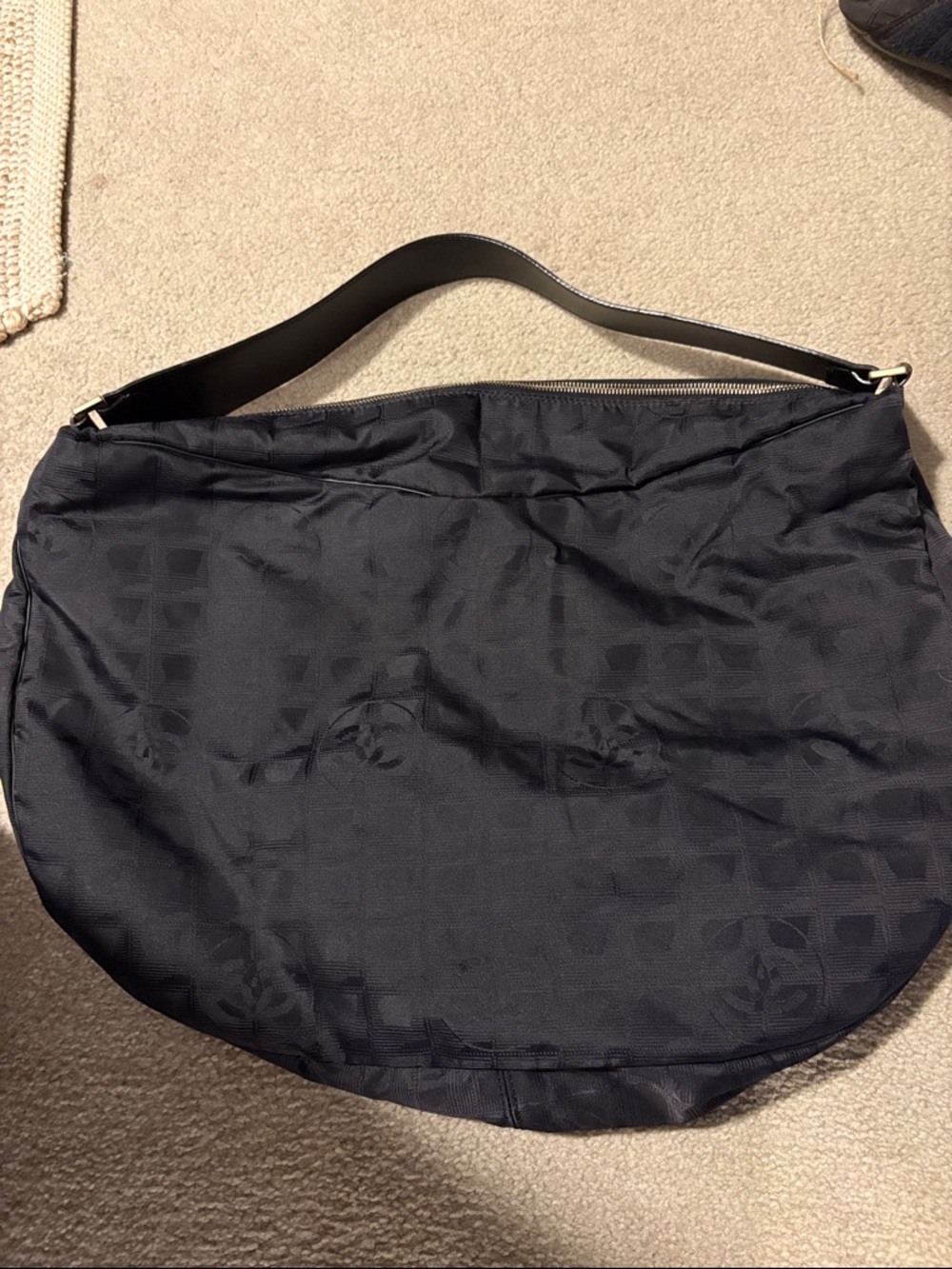 CHANEL Black Shoulder Bag nylon